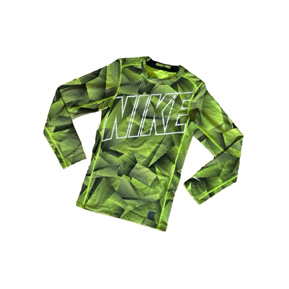 Nike Other - Boys Nike Green Black Geometric Long Sleeve Tee XL